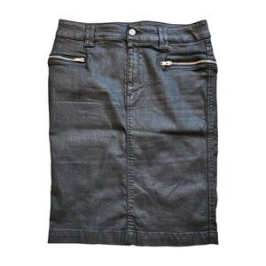 7 For All Mankind Black Pencil Skirt With Zip Pocket Detail Sz 31